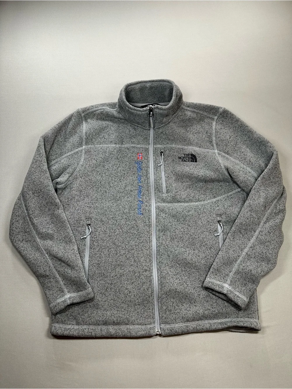 The North Face Fleece Zip-Up Jacket, Gordon Lyons, Brand Embroidered - Men Small